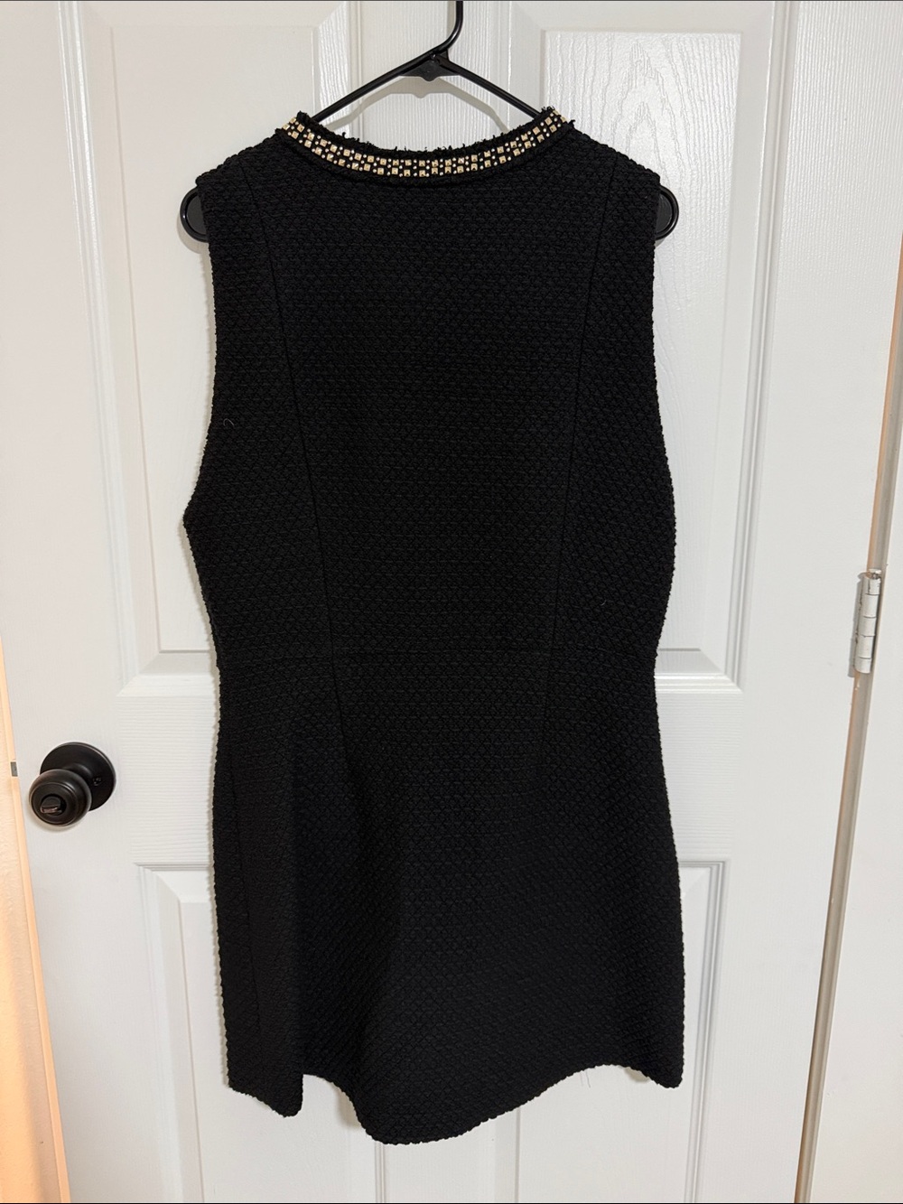 Alice + Olivia Black Tweed Mini Dress with Gold Trim - Picture 4 of 4